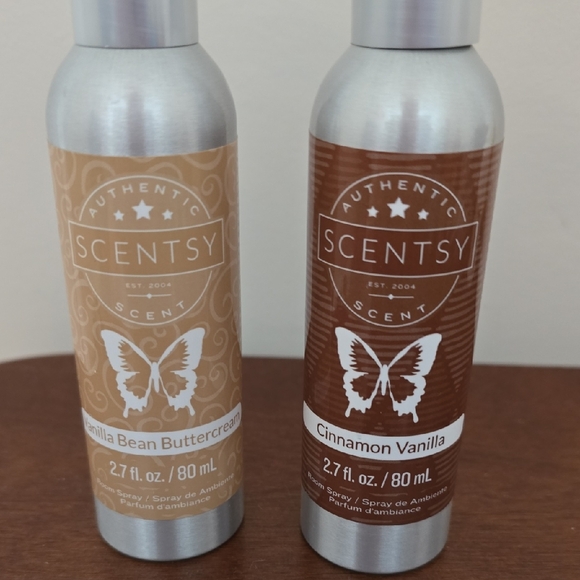 Scentsy Other - Scentsy Cinnamon Vanilla & Vanilla Bean Buttercream Room Spray Duo - Brown & Tan